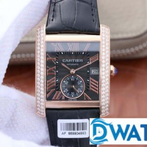 ĐỒNG HỒ NỮ CARTIER " ANDY LAU " MẶT SỐ ĐEN ĐÍNH ĐÁ FAKE CAO CẤP 34X44MM