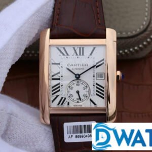 ĐỒNG HỒ NỮ CARTIER " ANDY LAU " MẶT SỐ TRẮNG DÂY DA FAKE CAO CẤP 34X44MM