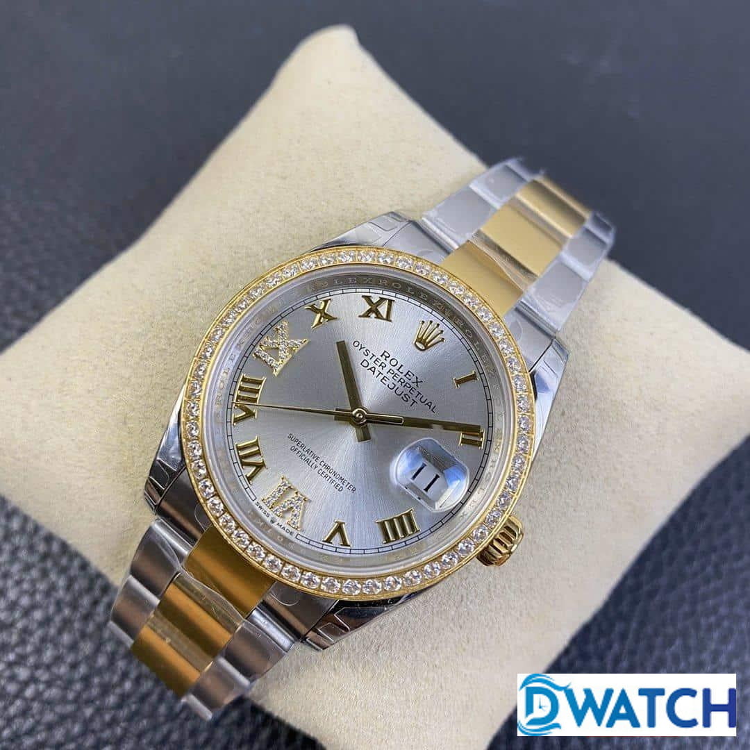 ĐỒNG HỒ NAM MÁY CƠ DÂY KIM LOẠI ROLEX DATE JUST EW FACTORY REPLICA 1:1 CAO CẤP 36MM ĐỒNG HỒ NAM MÁY CƠ DÂY KIM LOẠI ROLEX DATE JUST EW FACTORY REPLICA 1:1 CAO CẤP 36MM