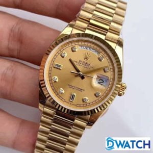 ĐỒNG HỒ NAM ROLEX DAY-DATE MÁY CƠ DÂY KIM LOẠI MÀU GOLD REPLICA CAO CẤP 36MM 1 ĐỒNG HỒ ROLEX DAY-DATE NAM MÁY CƠ DÂY KIM LOẠI MÀU GOLD REPLICA 1:1 CAO CẤP 36MM