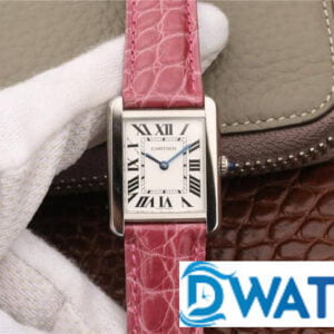 ĐỒNG HỒ NỮ CARTIER TANK MẶT SỐ TRẮNG VIỀN TRƠN FAKE CAO CẤP 33X27MM