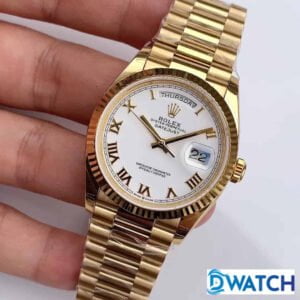 ĐỒNG HỒ NAM ROLEX DAY-DATE DÂY KIM LOẠI MÀU GOLD REPLICA CAO CẤP 36MM 1 ĐỒNG HỒ CƠ NAM DÂY KIM LOẠI ROLEX DAY-DATE MÀU GOLD REPLICA 1:1 CAO CẤP 36MM