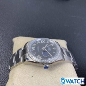 ĐỒNG HỒ NAM ROLEX DATEJUST MÁY CƠ ĐÍNH ĐÁ DÂY KIM LOẠI FAKE CAO CẤP EW 31mm 3 ĐỒNG HỒ ROLEX NAM MÁY CƠ ĐÍNH ĐÁ DÂY KIM LOẠI MẶT MÀU ĐEN EW FACTORY REP 1:1 CAO CẤP 36MM