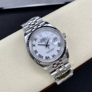 ROLEX DATEJUST BEST REPLICA WATCHES WHITE DIAL ROMAN HOURS CLEAN FACTORY 36MM 1 ĐỒNG HỒ NAM ROLEX DATEJUST CLEAN REPLICA CAO CẤP CỌC SỐ LA MÃ 36MM