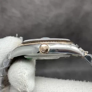 ROLEX DATEJUST LUXURY FAKE WATCHES TWO TONE GREY DIAL INDEX HOURS CLEAN FACTORY 36MM 3 ĐỒNG HỒ NAM ROLEX DATEJUST REP CAO CẤP NIỀNG KHÍA CỌC SỐ DẠ QUANG 36MM