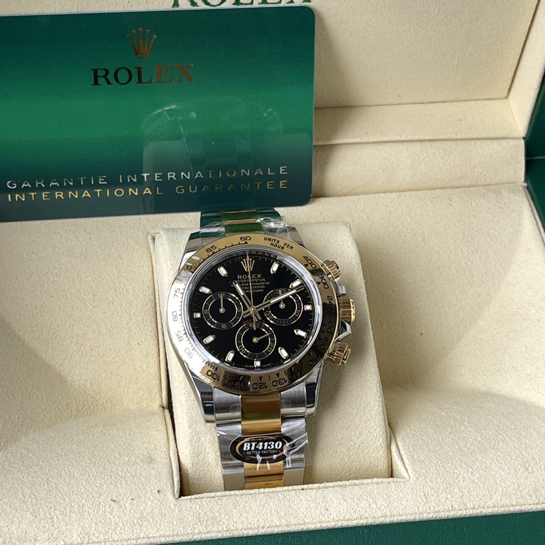ĐỒNG HỒ NAM ROLEX DAYTONA REPLICA 1:1 MẶT SỐ ĐEN BEZEL VÀNG 40MM ĐỒNG HỒ NAM ROLEX DAYTONA REPLICA 1:1 MẶT SỐ ĐEN BEZEL VÀNG 40MM