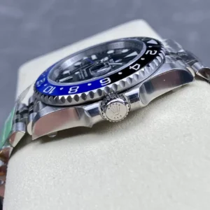 ROLEX GMT-MASTER II BAT GIRL REPLICA WATCHES C+ FACTORY 40MM 2 ĐỒNG HÔ NAM ROLEX GMT-MASTER II REPLICA KHÓA HỘP IN LOGO NỔI BẬT 40MM