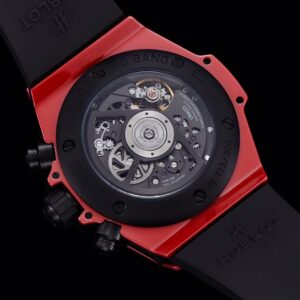 HUBLOT BIG BANG UNICO LUXURY REPLICA WATCHES RED CERAMIC RUBBER STRAP 45MM 4 ĐỒNG HỒ NAM HUBLOT BIGBANG REPLICA CAO CẤP HAI MÀU ĐỎ ĐEN CÁ TÍNH 45MM