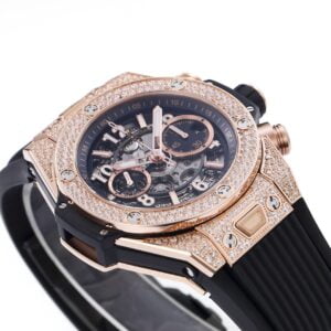 HUBLOT BIG BANG UNICO KING GOLD KNOCK OFF WATCHES RHINESTONE FULL CASE ROSE GOLD PLATE 45MM 3 ĐỒNG HỒ NAM HUBLOT BIGBANG REPLICA CAO CẤP ĐÍNH FULL ĐÁ VÀNG HỒNG 45MM