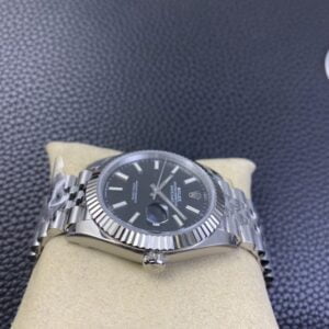 ROLEX DATEJUST COPIES WATCH BLACK DIAL INDEX HOURS CLEAN FACTORY 41MM 4 ĐỒNG HỒ ROLEX DATEJUST CƠ NAM MẶT ĐEN CLEAN FACTORY REP 1:1 41MM