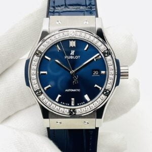 ĐỒNG HỒ NAM HUBLOT CLASSIC FUSION REPLICA 1:1 DÂY DA MẶT SỐ XANH 42MM