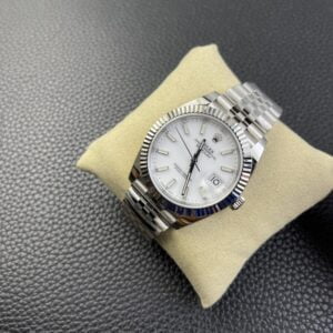 ROLEX DATEJUST REPLICA WATCHES WHITE DIAL INDEX HOURS CLEAN FACTORY 41MM 3 ĐỒNG HỒ NAM DÂY KIM LOẠI ROLEX DATEJUST CLEAN FACTORY REP 1:1 41MM