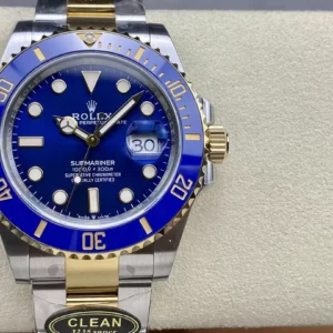 ĐỒNG HỒ NAM ROLEX SUBMARINER REPLICA MẶT SỐ XANH VỎ THÉP MẠ VÀNG 41MM