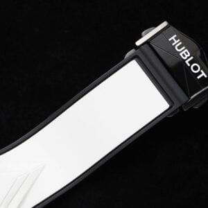 HUBLOT BIG BANG SANG BLEU KNOCK OFF WATCHES WHITE CERAMIC RUBBER STRAP 45MM 4 ĐỒNG HỒ NAM HUBLOT BIGBANG REPLICA 1:1 KẾT HỢP 2 MÀU ĐEN TRẮNG 45MM