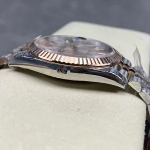 ROLEX DATEUST BEST COPIES WATCHES TWO TONE SUNDUST DIAL INDEX HOURS VS FACTORY 41MM 2 ĐỒNG HỒ NAM ROLEX DATEUST REPLICA 1:1 NIỀNG KHÍA GÓC CẠNH TINH XẢO 41MM