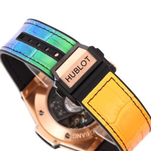 HUBLOT BIG BANG UNICO RAINBOW IMITATION WATCHES RUBBER STRAP CHRONOGRAPH RHINESTONE FULL GEM 45MM 5 ĐỒNG HỒ NAM HUBLOT BIGBANG REPLICA 1:1 UNICO RAINBOW CÁ TÍNH 45MM