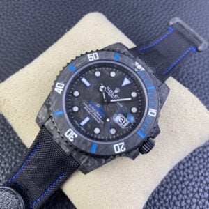 ROLEX SUBMARINER KNOCK OFF WATCHES BLUE CARBON FABRIC STRAP VS FATORY 40MM 2 ĐỒNG HỒ NAM ROLEX SUBMARINER REPLICA MẶT SỐ XANH TRẺ TRUNG 40MM