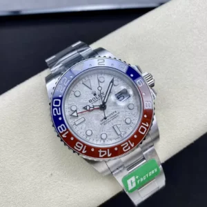ROLEX GMT-MASTER II METEORITE DIAL PEPSI BEZEL REPLICA WATCHES C+ FACTORY 40MM 1 ĐỒNG HỒ NAM ROLEX GMT-MASTER II REPLICA MẶT SỐ THIÊN THẠCH TRẮNG 40MM
