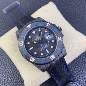 ROLEX SUBMARINER KNOCK OFF WATCHES BLUE CARBON FABRIC STRAP VS FATORY 40MM 1 ĐỒNG HỒ NAM ROLEX SUBMARINER REPLICA MẶT SỐ XANH TRẺ TRUNG 40MM