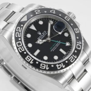 ĐỒNG HỒ NAM ROLEX GMT-MASTER ll REPLICA CAO CẤP MÀU ĐEN GSF V4 40MM 1 ĐỒNG HỒ NAM ROLEX GMT-MASTER ll REPLICA CAO CẤP MẶT SỐ ĐEN THỂ THAO 40MM