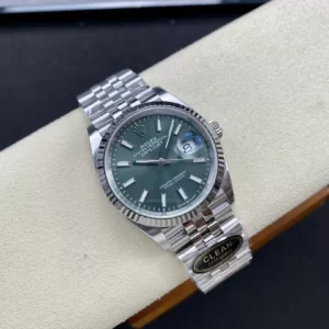 ROLEX DATEJUST BEST COPIES WATCHES GREEN DIAL INDEX HOURS CLEAN FACTORY 36MM 1 ĐỒNG HỒ NAM ROLEX DATEJUST CLEAN REPLICA 1:1 MẶT SỐ CHẢY TIA 3 KIM 36MM