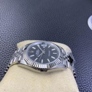 ROLEX DATEJUST COPIES WATCH BLACK DIAL INDEX HOURS CLEAN FACTORY 41MM 5 ĐỒNG HỒ ROLEX DATEJUST CƠ NAM MẶT ĐEN CLEAN FACTORY REP 1:1 41MM