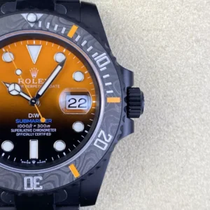 ROLEX SUBMARINER LUXURY FAKE WATCHES TITANIUM BEZEL ORANGE DIAL VS FACTORY 40MM 1 ĐỒNG HỒ NAM ROLEX SUBMARINER REP CAO CẤP MẶT SỐ ĐẶC BIỆT MÀU CAM 40MM
