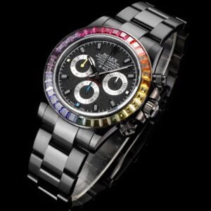 ĐỒNG HỒ NAM ROLEX DAYTONA REP 1:1 6 KIM BEZEL RAINBOW BLAKEN 40MM 1 ĐỒNG HỒ NAM ROLEX DAYTONA REP 1:1 6 KIM BEZEL ĐÍNH ĐÁ CAO CẤP 40MM
