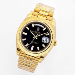 ĐỒNG HỒ NAM ROLEX DAY-DATE REP CAO CẤP MẶT SỐ ĐEN NHÀ MÁY EW 40MM 1 ĐỒNG HỒ NAM ROLEX DAT-DATE REP CAO CẤP MẶT SỐ ĐEN THANH LỊCH 40MM