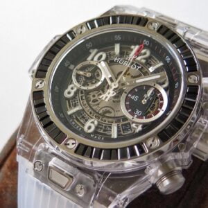 ĐỒNG HỒ NAM HUBLOT BIG BANG REPLICA 1:1 ĐÍNH ĐÁ DÂY CAO SU TRẮNG 45MM 1 ĐỒNG HỒ NAM HUBLOT BIGBANG REPLICA 1:1 ĐÍNH ĐÁ DÂY CAO SU TRẮNG 45MM