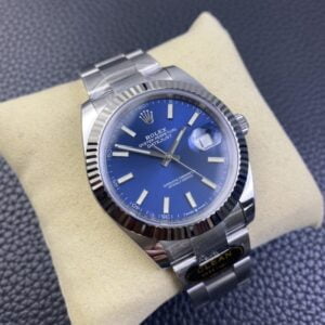 ROLEX DATEJUST BEST REPLICA WATCHES BLUE DIAL INDEX HOURS CLEAN FACTORY 41MM 2 ĐỒNG HỒ ROLEX DATEJUST CƠ NAM MẶT XANH CLEAN FACTORY REP 1:1 41MM