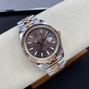 ĐỒNG HỒ NAM ROLEX DATEUST REPLICA CAO CẤP MẶT SỐ NÂU NHÀ MÁY VS 41MM 1 ĐỒNG HỒ NAM ROLEX DATEUST REPLICA CAO CẤP MẶT SỐ NÂU DÂY MÀU DEMI 41MM
