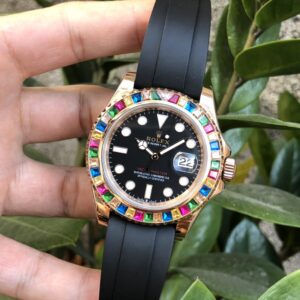 ĐỒNG HỒ NAM ROLEX YACHT-MASTER MÀU ROSE GOLD REPLICA CAO CẤP 40MM 1 ĐỒNG HỒ CƠ NAM MÀU ROSE GOLD ROLEX YACHT-MASTER REPLICA 1:1 CAO CẤP 40MM