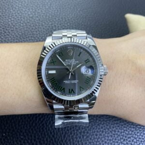 ROLEX DATEJUST BEST REPLICA WATCHES WIMBLEDON CLEAN FACTORY 41MM 7 ĐỒNG HỒ CƠ NAM ROLEX DATEJUST CLEAN FACTORY REPLICA 1:1 41MM