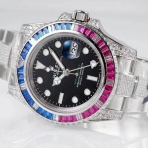 ĐỒNG HỒ NAM ROLEX GMT-MASTER ll REP CAO CẤP NIỀNG ĐÍNH ĐÁ CLEAN FACTORY 40MM 1 ĐỒNG HỒ NAM ROLEX GMT-MASTER ll REP CAO CẤP NIỀNG ĐÍNH ĐÁ SANH CHẢNH 40MM