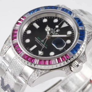 ĐỒNG HỒ NAM ROLEX GMT-MASTER ll REP CAO CẤP NIỀNG ĐÍNH ĐÁ CLEAN FACTORY 40MM 2 ĐỒNG HỒ NAM ROLEX GMT-MASTER ll REP CAO CẤP NIỀNG ĐÍNH ĐÁ SANH CHẢNH 40MM
