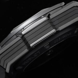 HUBLOT BIG BANG SANG BLEU GOOD IMITATION WATCHES BLACK CERAMIC RUBBER STRAP 45MM 1 ĐỒNG HỒ NAM HUBLOT BIGBANG REPLICA CAO CÁP THIẾT KẾ 5 KIM VÀNG HỒNG 45MM