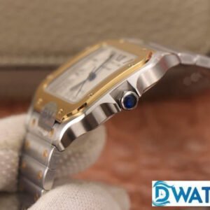 CARTIER SANTOS W2SA0007 COPIES WATCHES TWO TONE GOLD PLATE CASE BV FACTORY 35MM 3 ĐỒNG HỒ NAM CARTIER SANTOS W2SA0007 REPLICA CAO CẤP NHÀ MÁY BV FACTORY 35MM