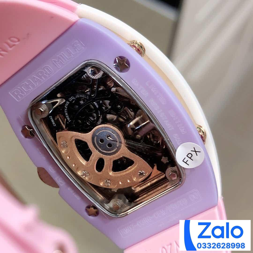 ĐỒNG HỒ NỮ RICHARD MILLE RM007-01 FAKE CAO CẤP VỎ TRẮNG DÂY HỒNG 36MM ĐỒNG HỒ NỮ RICHARD MILLE RM007-01 FAKE CAO CẤP VỎ TRẮNG DÂY HỒNG 36MM