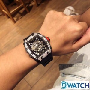 ĐỒNG HỒ NAM RICHARD MILLE RM35-02 REPLICA CAO CẤP ĐÍNH ĐÁ DÂY CAO SU ĐEN 44MM 3 ĐỒNG HỒ NAM RICHARD MILLE RM35-02 REPLICA CAO CẤP ĐÍNH ĐÁ DÂY CAO SU ĐEN 44MM