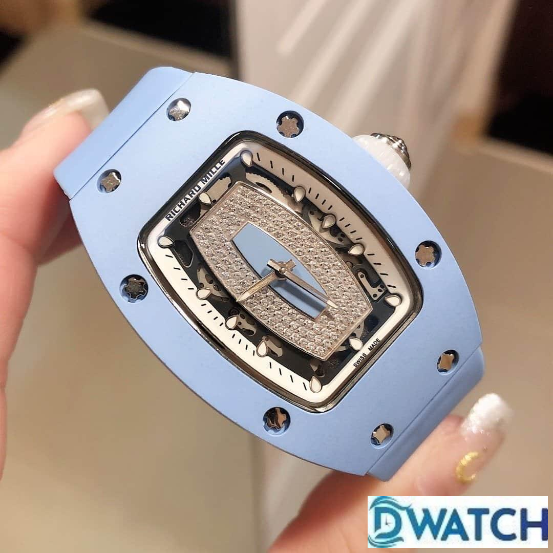 ĐỒNG HỒ NỮ RICHARD MILLE RM007-01 FAKE 1:1 DÂY CAO SU XANH TRẺ TRUNG 31MM ĐỒNG HỒ NỮ RICHARD MILLE RM007-01 FAKE 1:1 DÂY CAO SU XANH TRẺ TRUNG 31MM