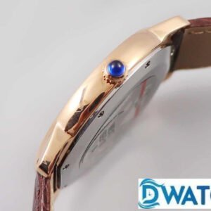 CARTIER RONDE LOUIS WR000651 REPLICA WATCHES ROSE GOLD RHINESTONE CASE BLACK LEATHER STRAP K11 FACTORY 36MM 3 ĐỒNG HỒ NAM CARTIER RONDE LOUIS WR000651 FAKE 1:1 NHÀ MÁY K11 ROSE GOLD 36MM