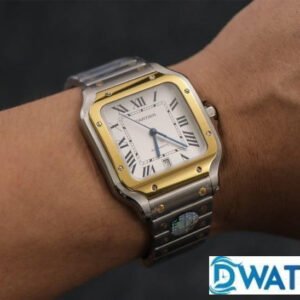 CARTIER SANTOS GOOD IMITATION WATCHES TWO TONE GOLD PLATE CASE BV FACTORY 40MM 6 ĐỒNG HỒ NAM CARTIER SANTOS W2SA0006 REPLICA CAO CẤP NHÀ MÁY BV VÀNG GOLD 40MM
