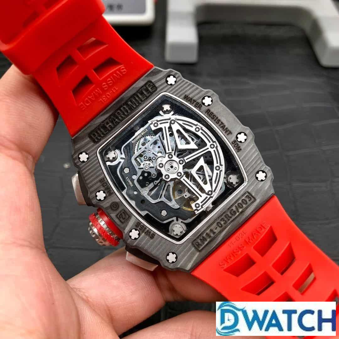 ĐỒNG HỒ NAM RICHARD MILLE RM11-03 FAKE CAO CẤP VÂN CARBON DÂY ĐỎ 40MM ĐỒNG HỒ NAM RICHARD MILLE RM11-03 FAKE CAO CẤP VÂN CARBON DÂY ĐỎ 40MM