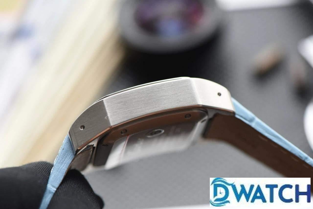 ĐỒNG HỒ NỮ CARTIER SANTOS W20126X8 FAKE 1:1 NHÀ MÁY V6 DÂY DA XANH 35MM ĐỒNG HỒ NỮ CARTIER SANTOS W20126X8 FAKE 1:1 NHÀ MÁY V6 DÂY DA XANH 35MM