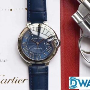 CARTIER BALLON BLEU WSBB0025 HIGH END REPLICA WATCHES BLUE DIAL LEATHER STRAP V6 FACTORY 42MM 1 ĐỒNG HỒ NAM CARTIER BALLON BLEU WSBB0025 FAKE CAO CẤP NHÀ MÁY V6 42MM