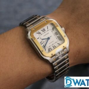CARTIER SANTOS W2SA0007 COPIES WATCHES TWO TONE GOLD PLATE CASE BV FACTORY 35MM 6 ĐỒNG HỒ NAM CARTIER SANTOS W2SA0007 REPLICA CAO CẤP NHÀ MÁY BV FACTORY 35MM