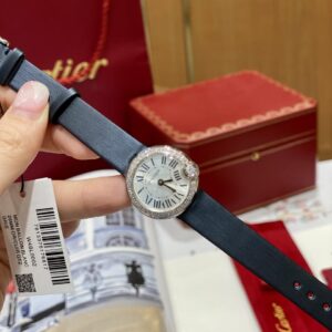 CARTIER BALLON BLANC W4BL0002 REPLICA WATCHES RHINESTONE LEATHER STRAP DR FACTORY 26MM 1 ĐỒNG HỒ NỮ CARTIER BALLON BLANC W4BL0002 FAKE 1:1 NHÀ MÁY DR DÂY DA 26MM