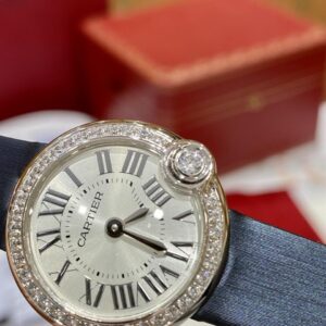 CARTIER BALLON BLANC W4BL0002 REPLICA WATCHES RHINESTONE LEATHER STRAP DR FACTORY 26MM 3 ĐỒNG HỒ NỮ CARTIER BALLON BLANC W4BL0002 FAKE 1:1 NHÀ MÁY DR DÂY DA 26MM