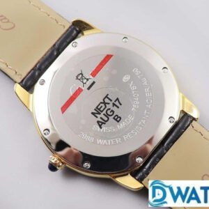 CARTIER RONDE LOUIS W6700455 COPIES WATCHES GOLD CASE BLACK LEATHER STRAP K11 FACTORY 36MM 4 ĐỒNG HỒ NAM CARTIER RONDE LOUIS W6700455 FAKE CAO CẤP NHÀ MÁY K11 GOLD 36MM